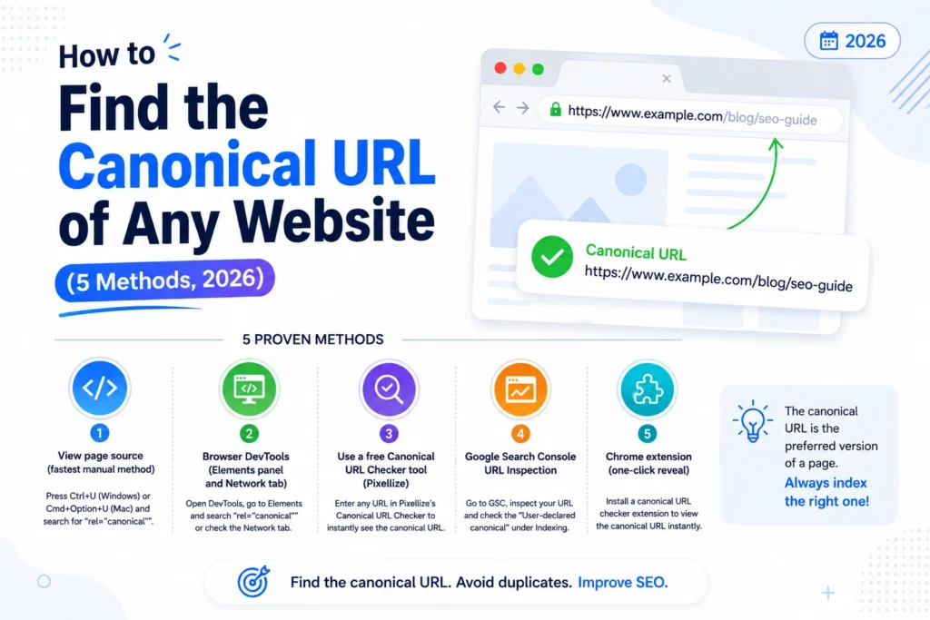 How to Find the Canonical URL of Any Website (5 Methods, 2026)
