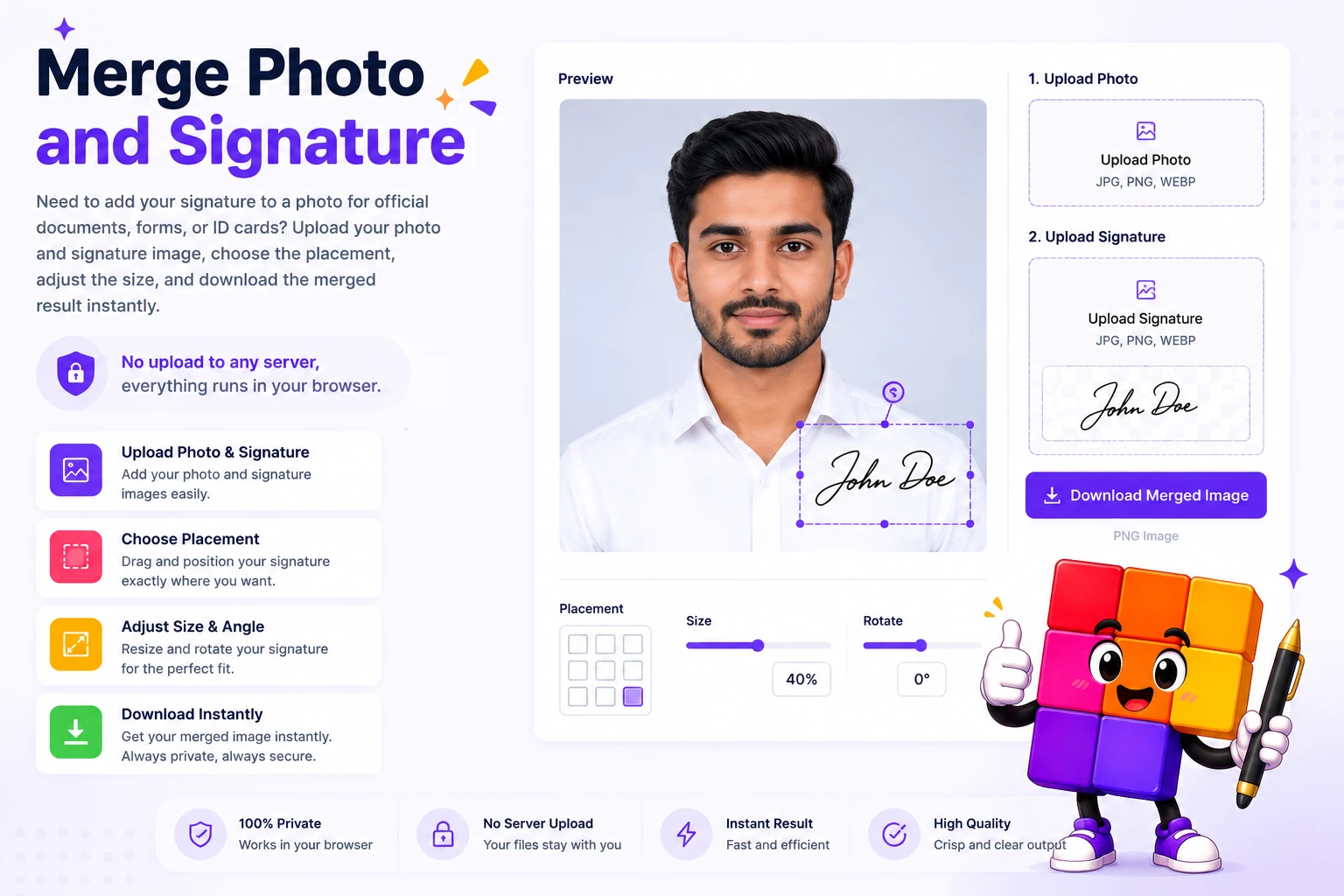 Merge Photo and Signature