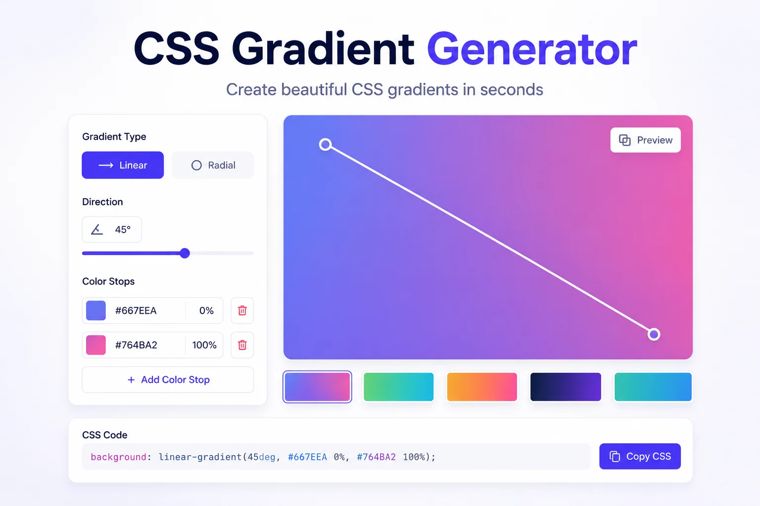 CSS Gradient Generator