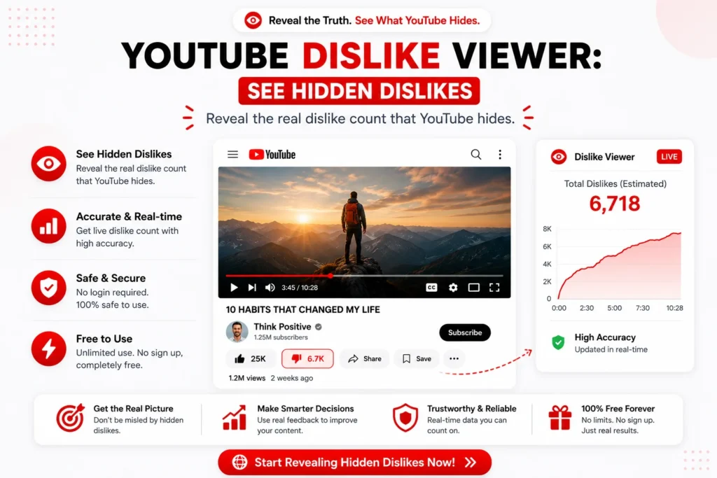 YouTube Dislike Viewer See Hidden Dislikes