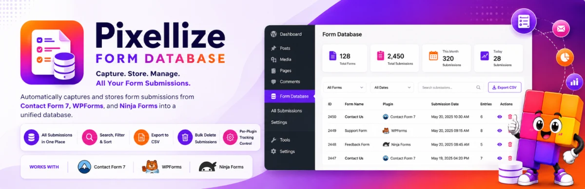 Pixellize Form Database banner