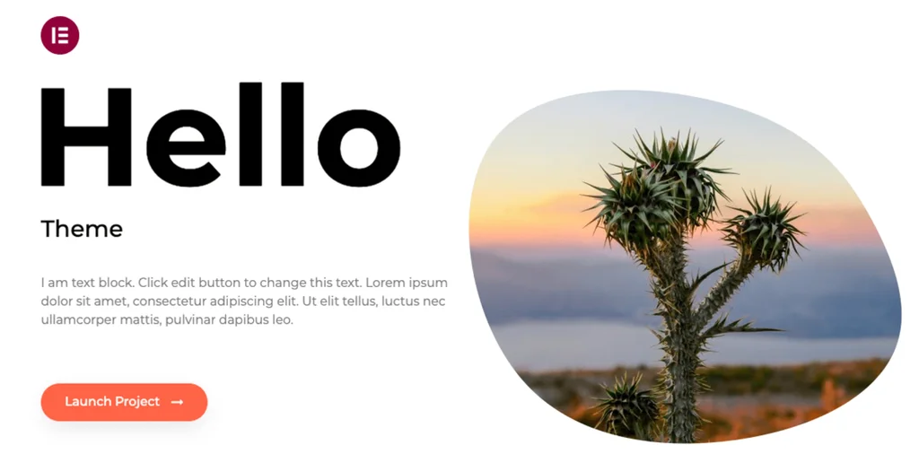 Hello Elementor blank WordPress theme canvas demo