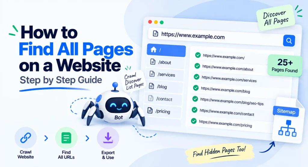 How to find all pages on a website, step by step