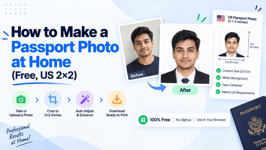 How to Make a Passport Photo at Home (Free, US 2×2)