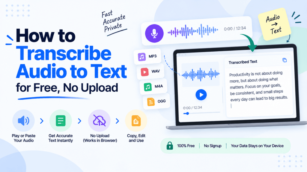 How to Transcribe Audio to Text for Free, No Upload