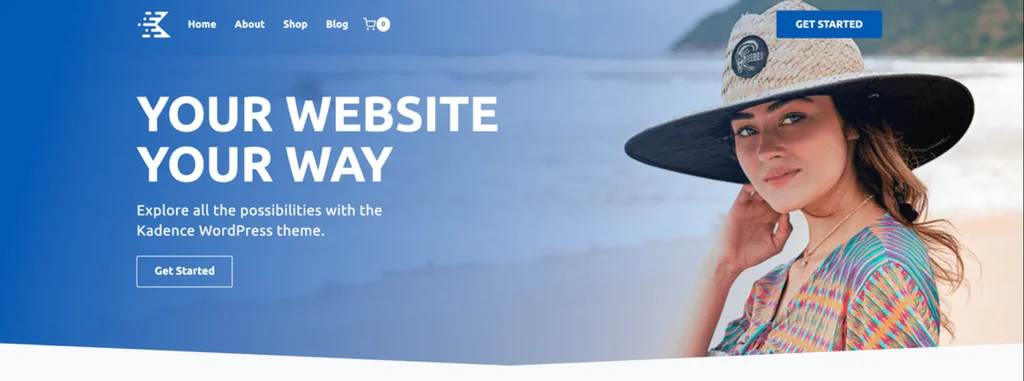Kadence free WordPress theme demo layout