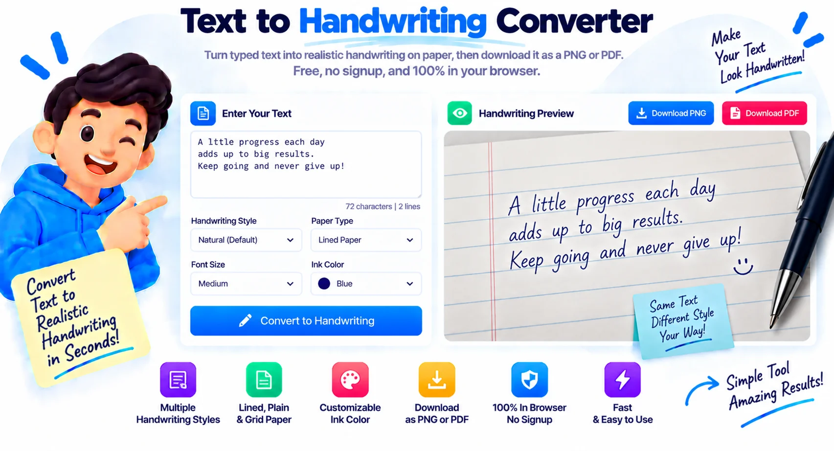 Text to Handwriting Converter