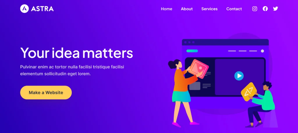 Astra free WordPress theme homepage demo