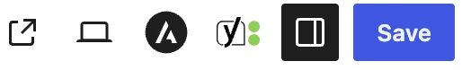 The Yoast SEO icon in the WordPress editor toolbar