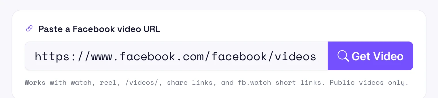 Paste the Facebook video link into the Pixellize downloader and click Get Video