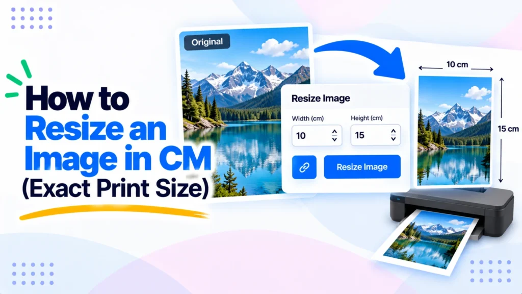 How to resize an image in cm